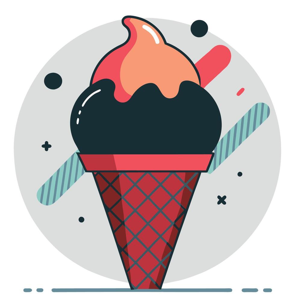 Concept Illustration of a Delicious Ice Cream Cone with Creative Design vector