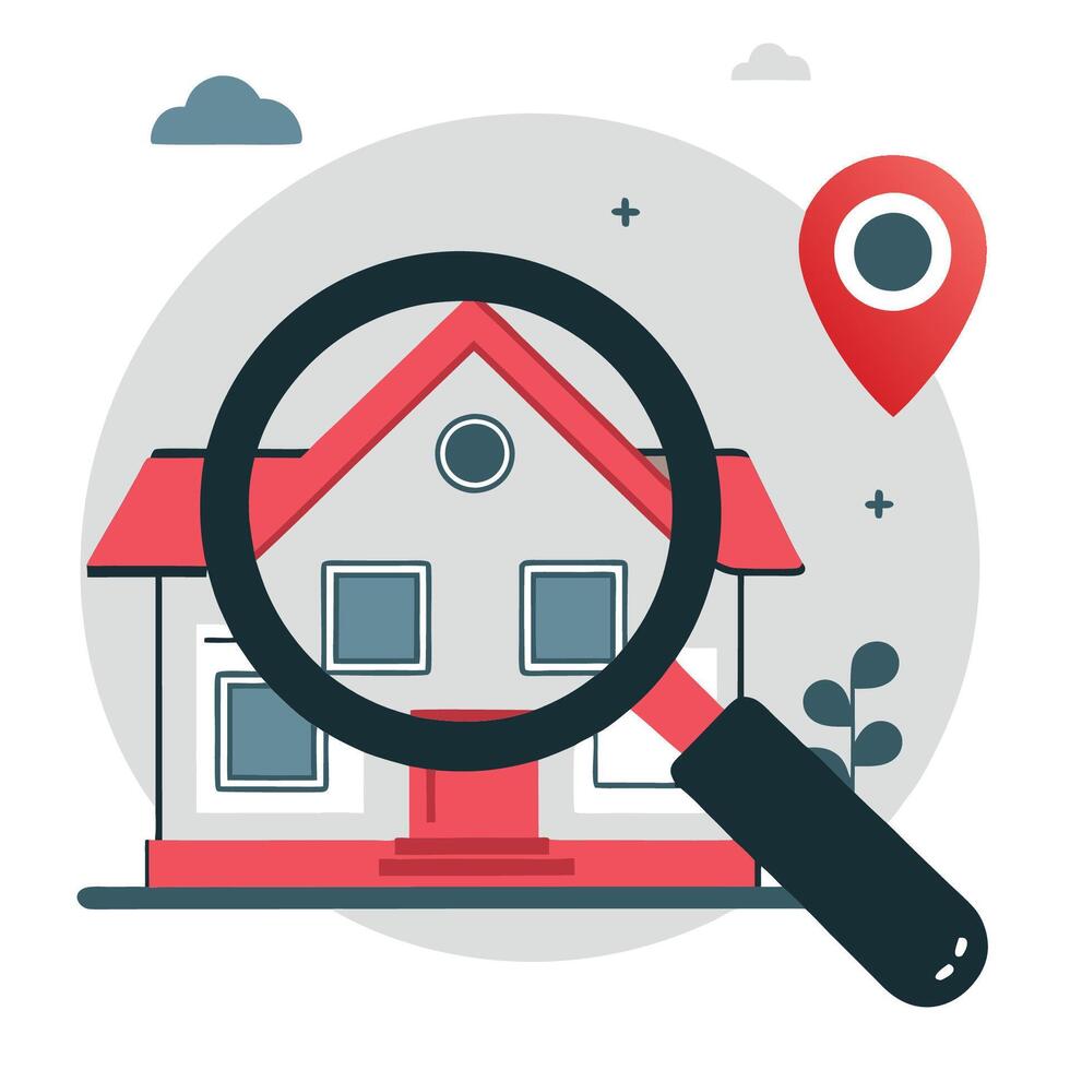 Modern Innovative Concept for Searching and Selecting Ideal House or Apartment vector