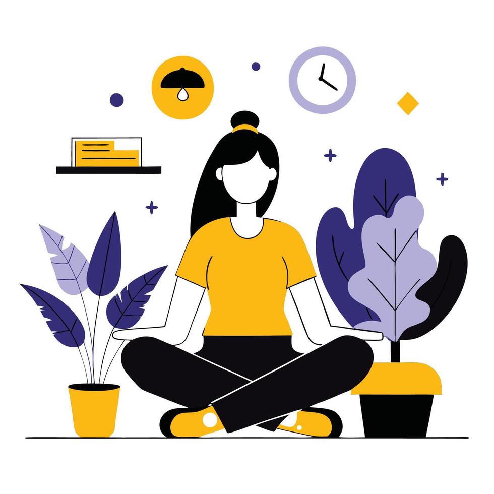 Artistic Depiction of the Concept of Idleness or Doing Nothing vector