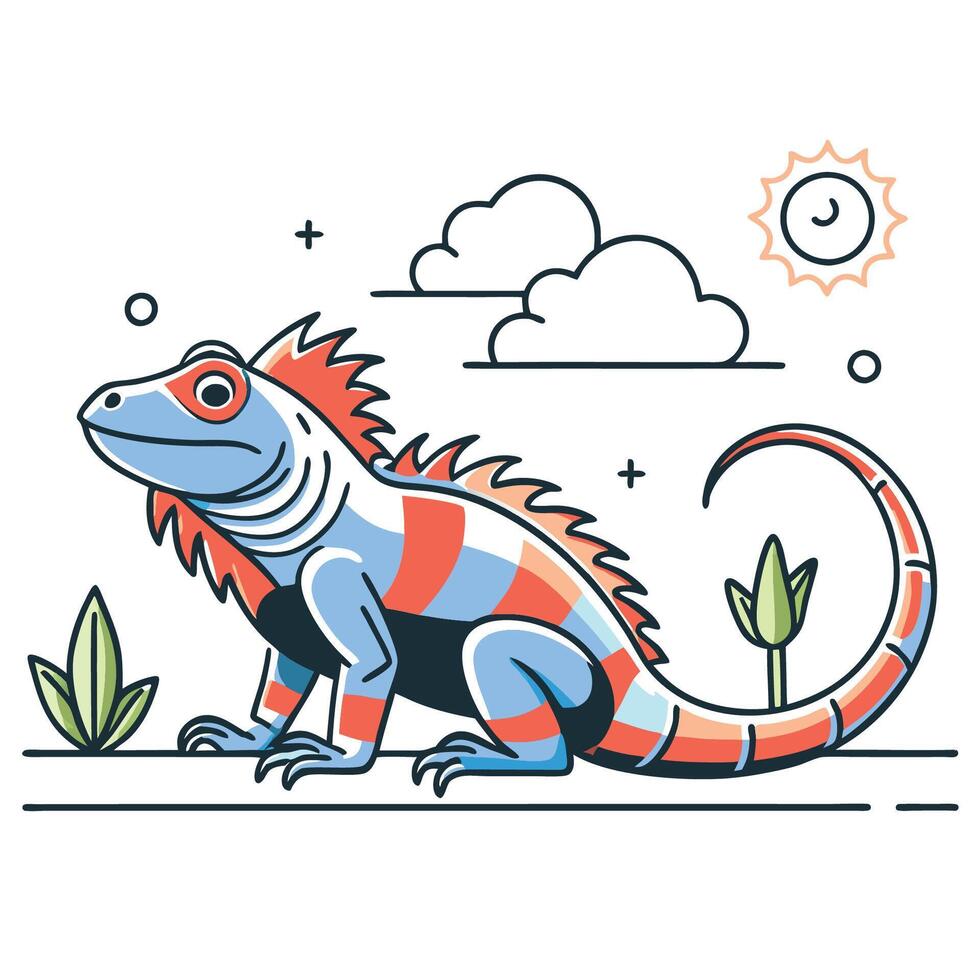 Concept Illustration Depicting Different Species of Iguanas vector