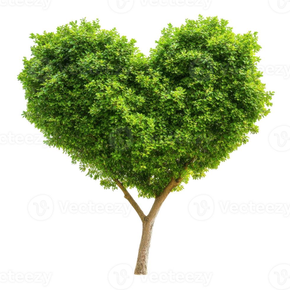 Heart Shaped Tree Romantic Image on transparent background. png