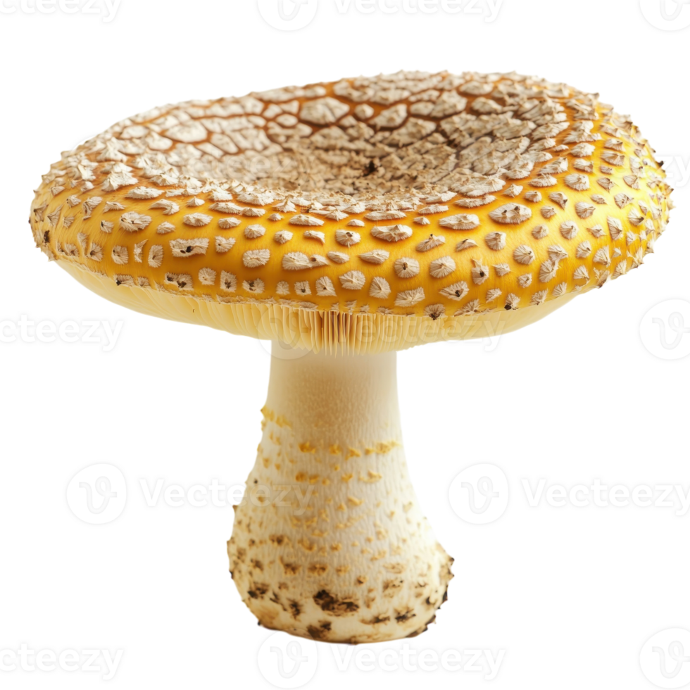 Spotted Mushroom Cap Closeup on transparent background. png