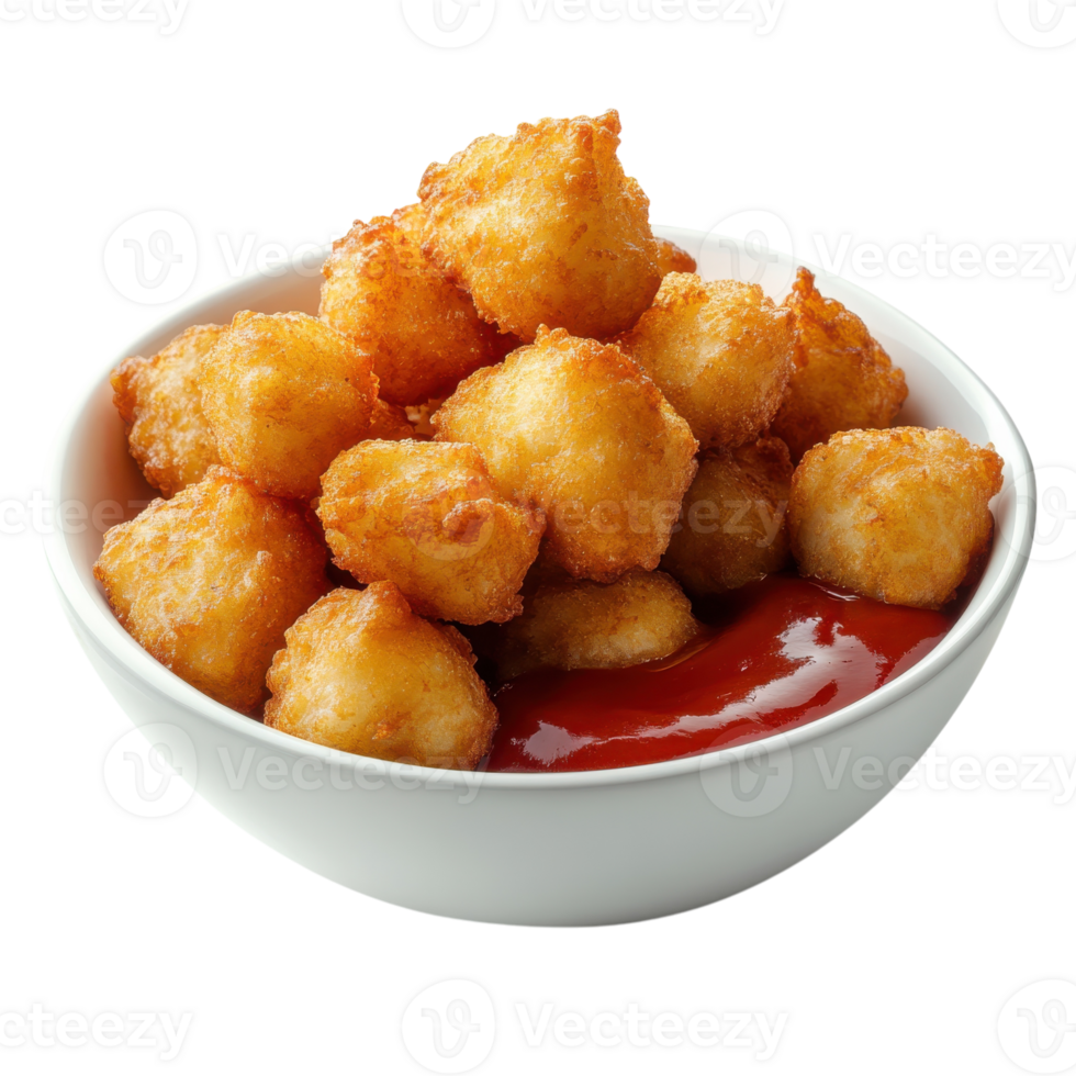 Delicious Fried Food Bowl on transparent background. png