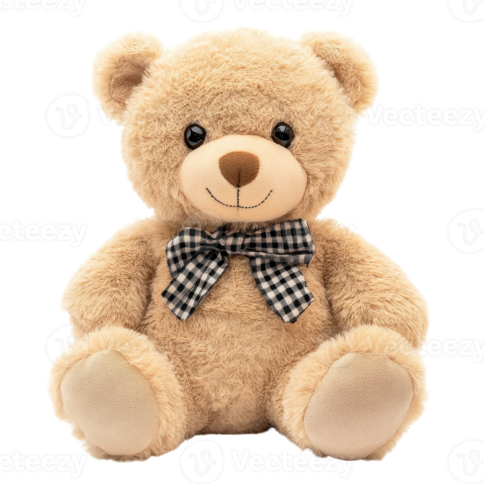 Adorable Plush Teddy Bear Toy on transparent background. png