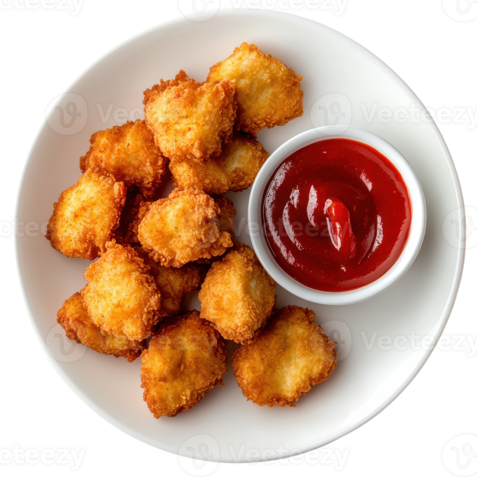 Crispy Golden Chicken Nuggets on transparent background. png