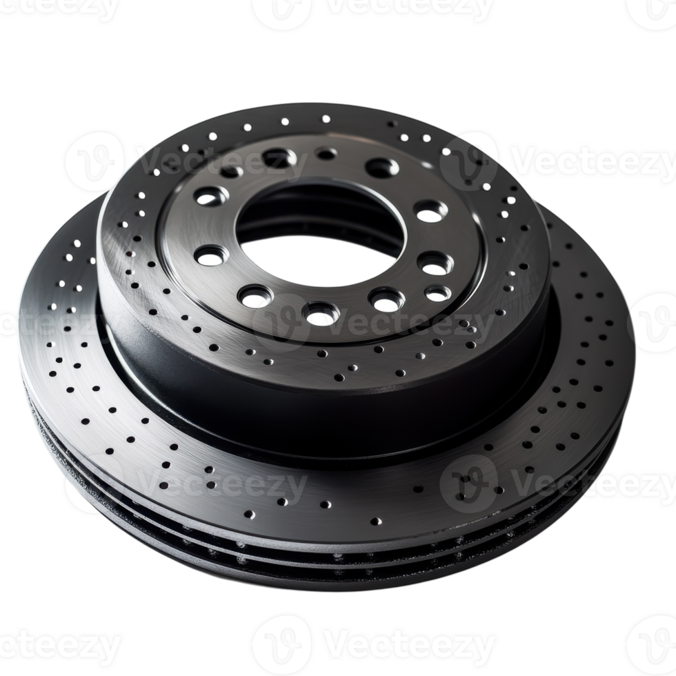 Powerful Brake Rotor Close Up on transparent background. png