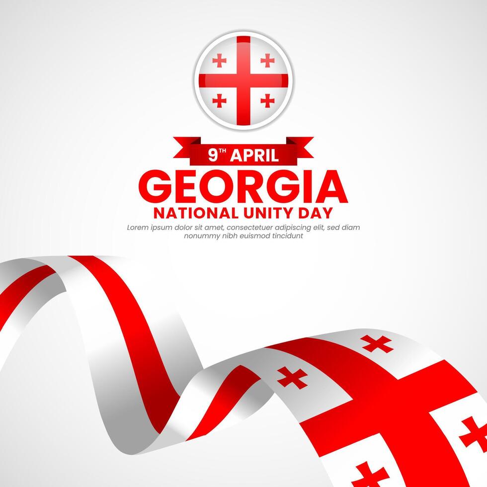 Georgia flag ribbon square banner background for national unity day or independence day vector