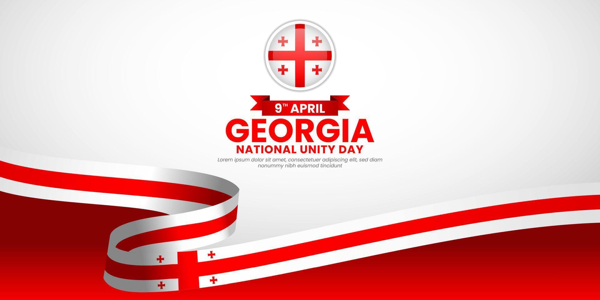 Georgia flag greeting card, banner background for national unity day or independence day vector