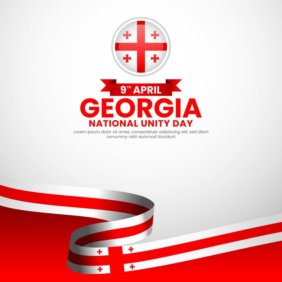 Georgia flag waving ribbon background for national unity day or independence day vector