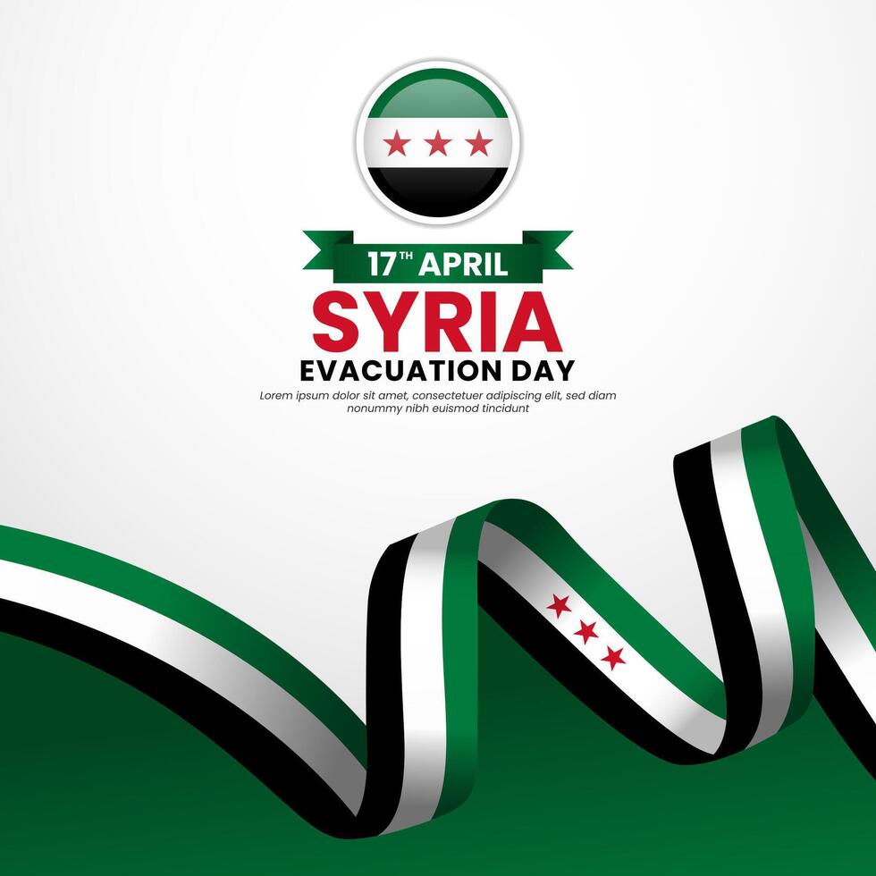 Syria Flag Banner Background for Evacuation Day Concept Design with blank space area vector