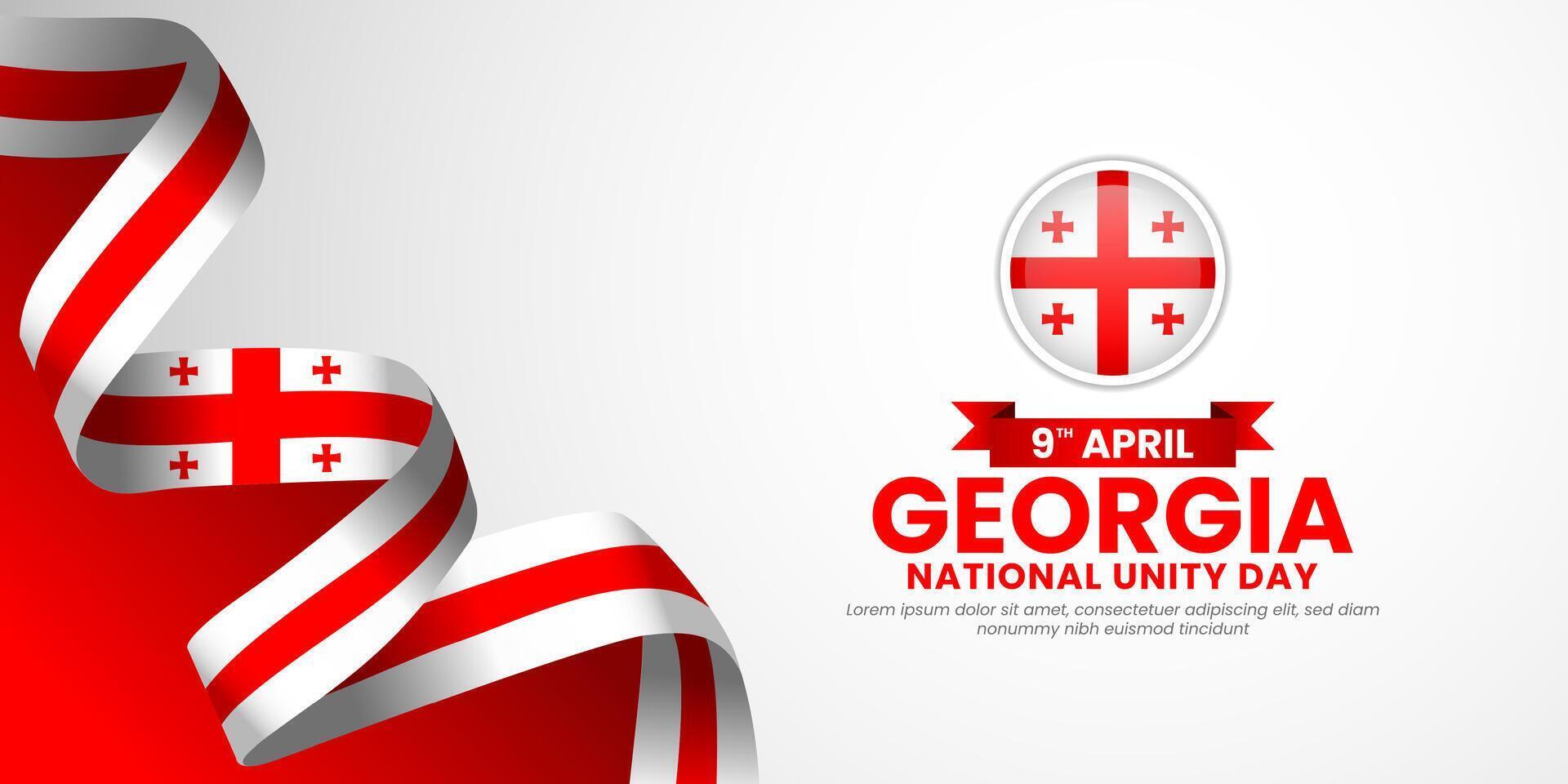 Georgia flag ribbon banner background design template for national unity day or independence day vector