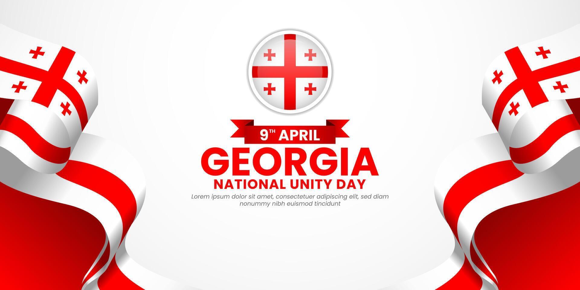 Georgia flag ribbon banner background design for national unity day or independence day vector