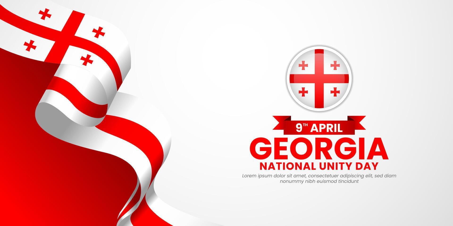 Georgia ribbon flag banner background with national flag template for independence day vector
