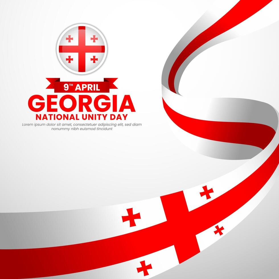 Georgia flag square banner background for National Unity Day Design Illustration vector