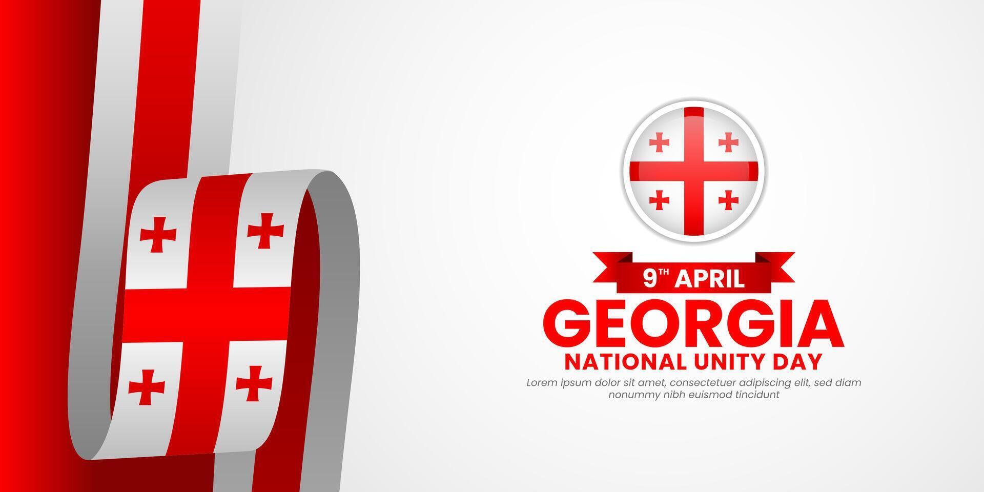 Georgia flag ribbon banner background design template for independence day vector