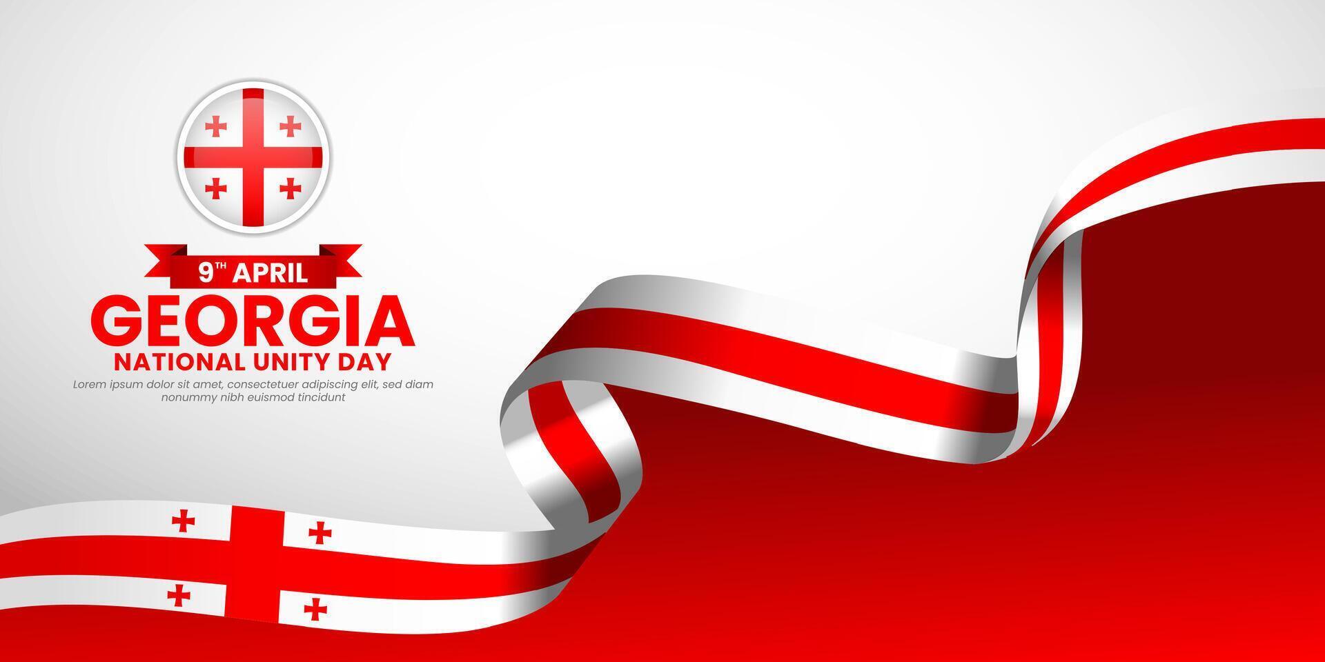 Georgia flag ribbon banner background template for national unity day or independence day vector