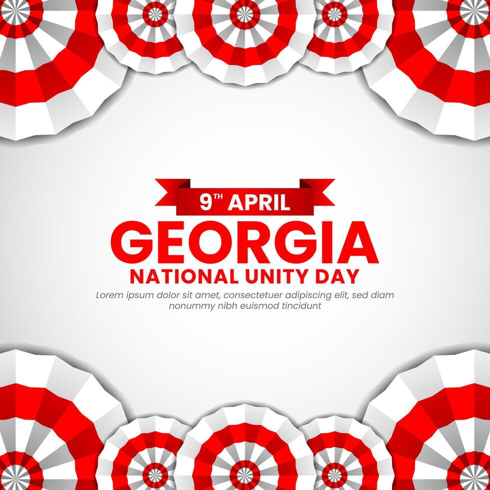 Georgia national flag square banner background for national unity day or independence day vector