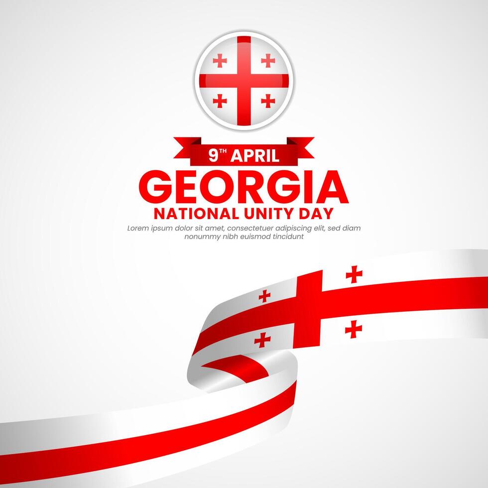Georgia flag waving ribbon banner background for National Unity Day Design Illustration vector