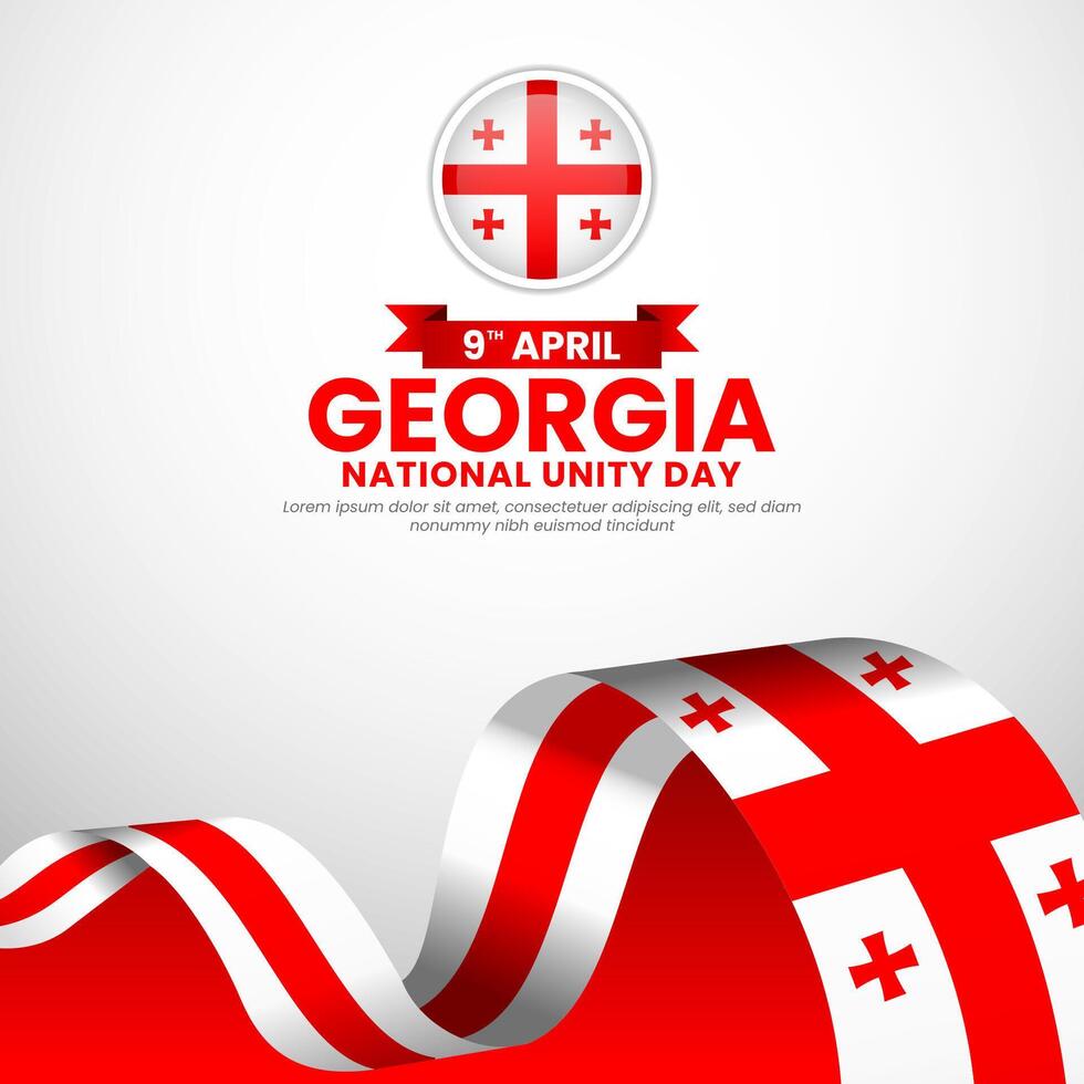 Georgia flag square banner background for national unity day or independence day vector
