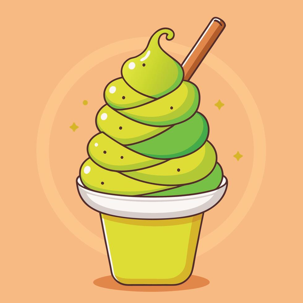Ice cream cup with a cheerful vibe vector