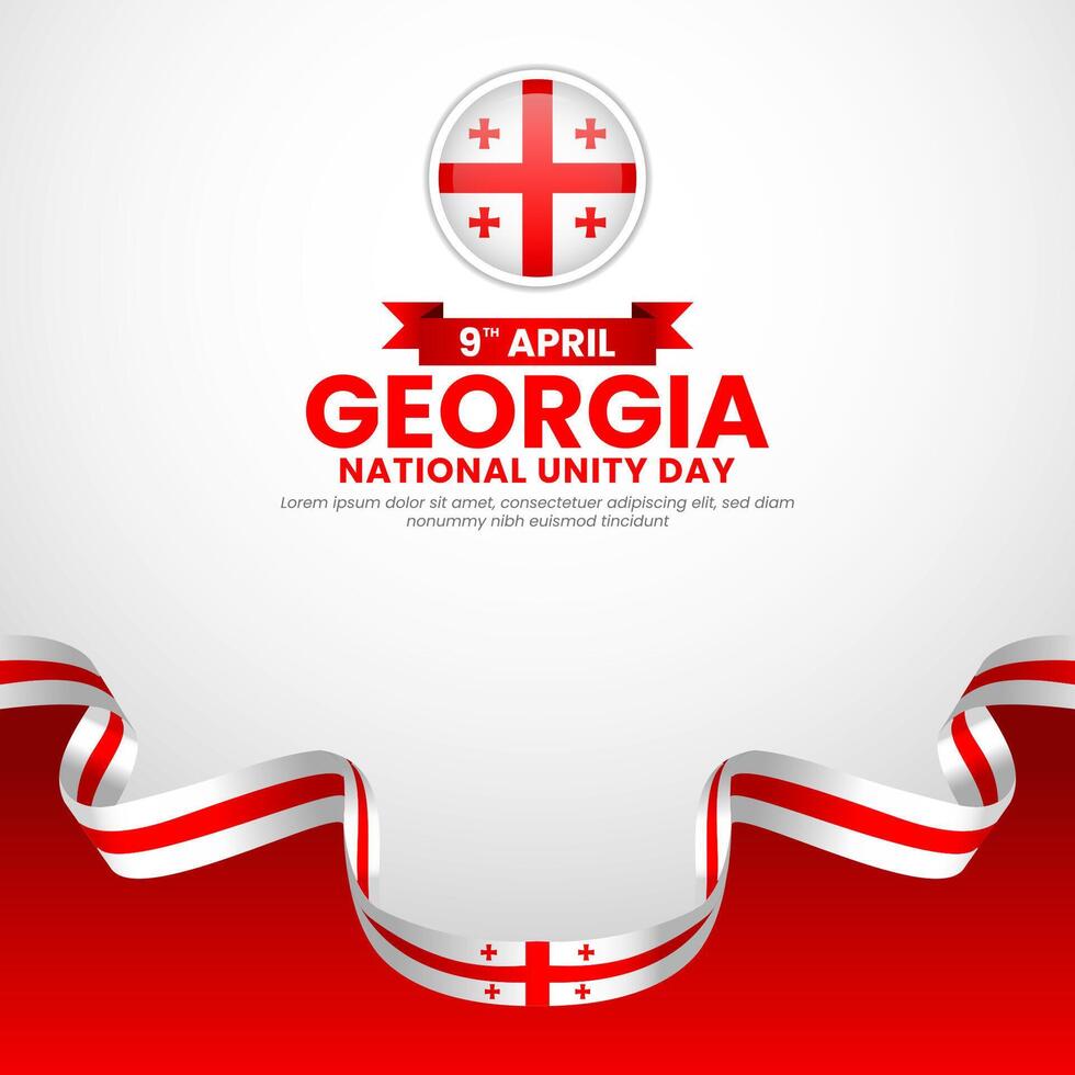 Georgia flag waving ribbon banner background for national unity day or independence day vector