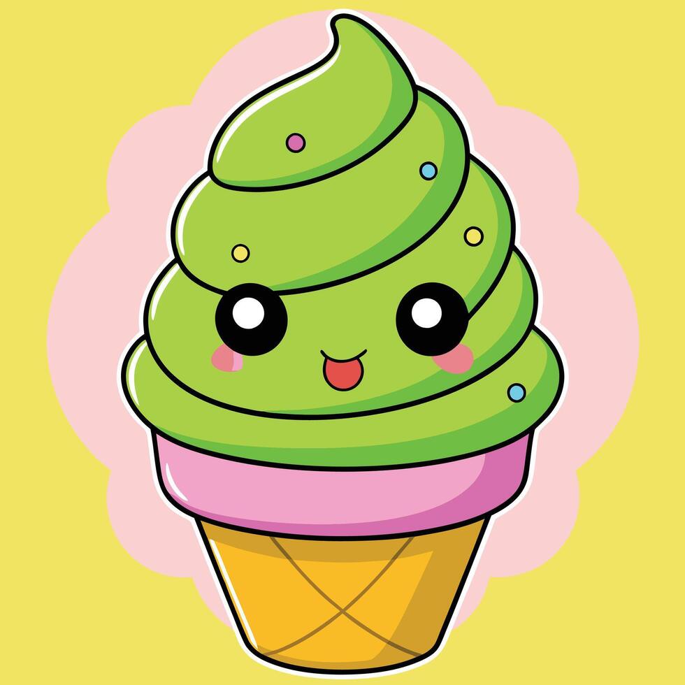 Ice cream with whipped topping vector