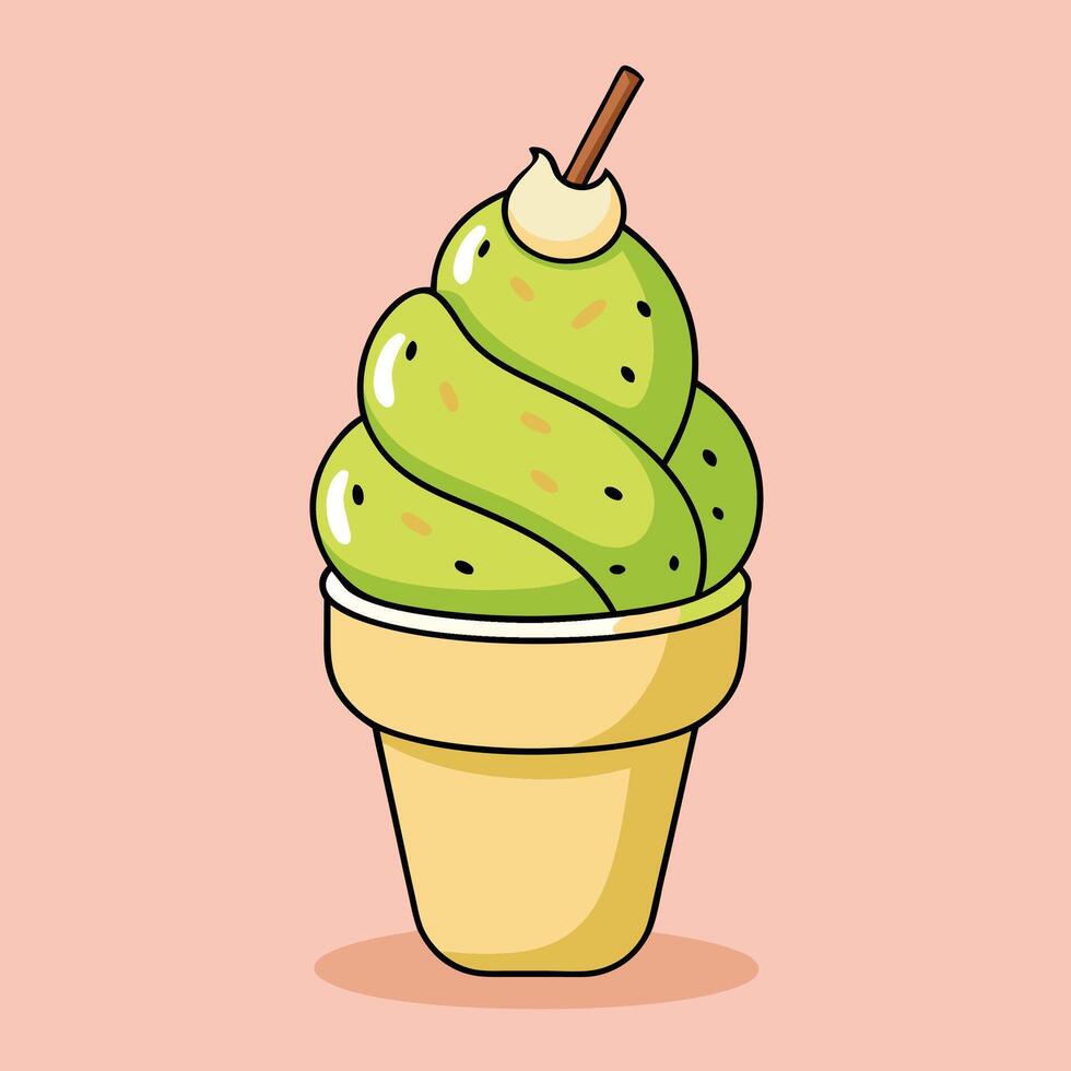 Ice cream with marshmallow toppings vector