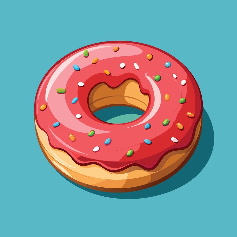 Sugary Coated Dessert with Bright Colors vector