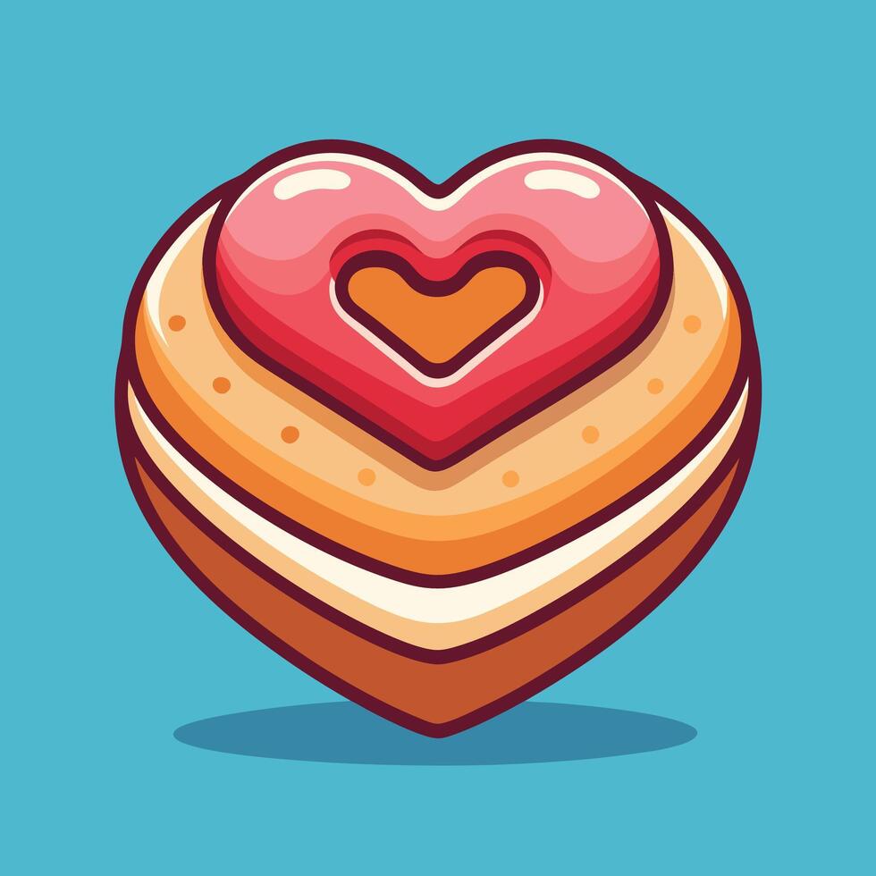 Playful Cartoon Bakery Item with Glossy Glaze vector