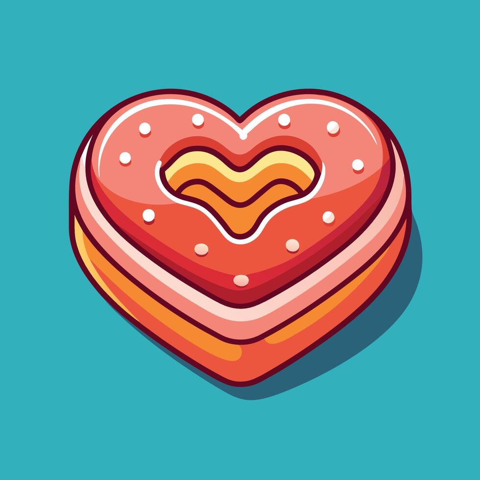 Heart Shaped Frosted Dessert with a Soft Look vector
