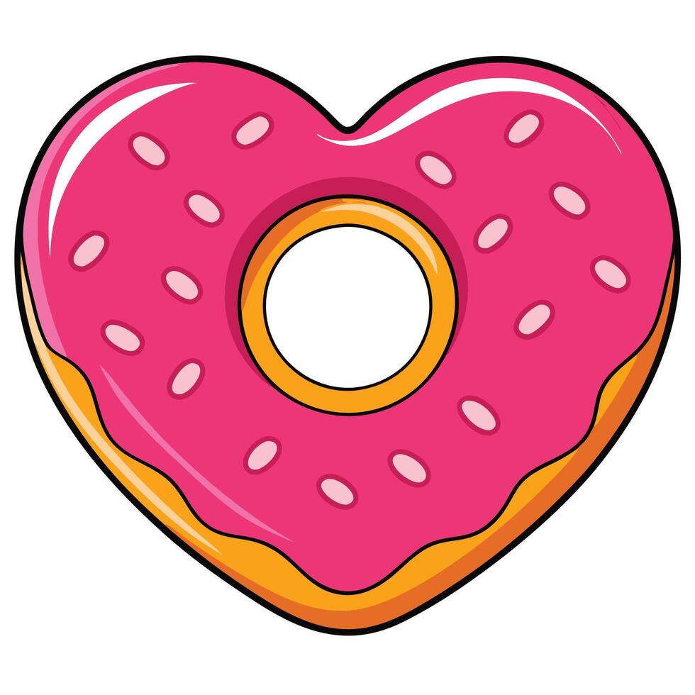 Cute Heart Frosted Snack with Drizzling Icing vector