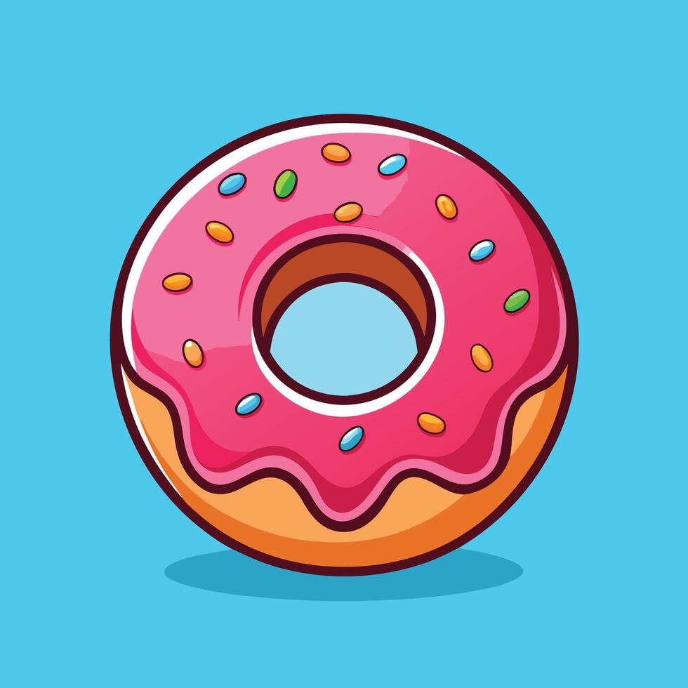 Soft Icing Coated Bakery Treat with Sprinkles vector