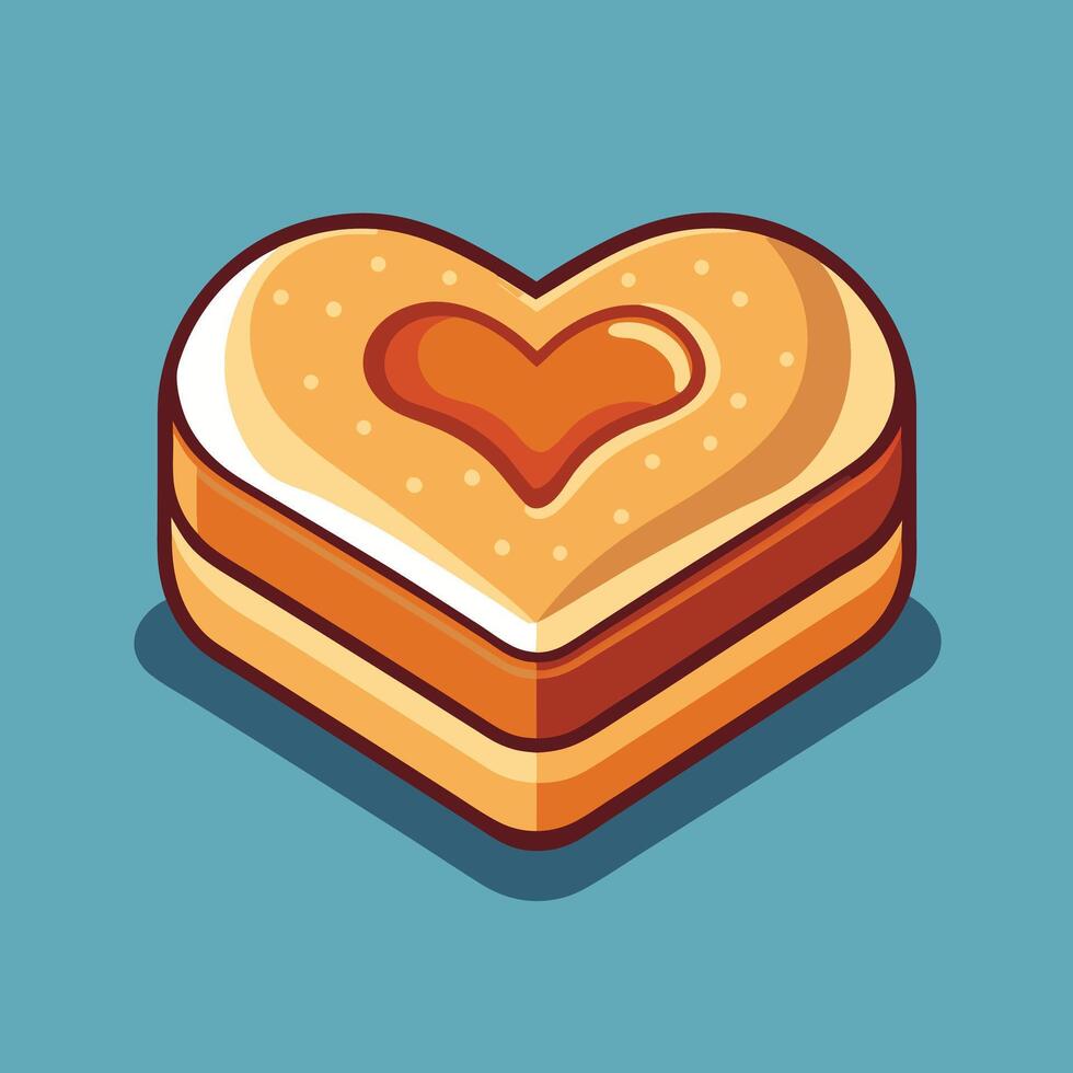 Heart shaped donut. vector