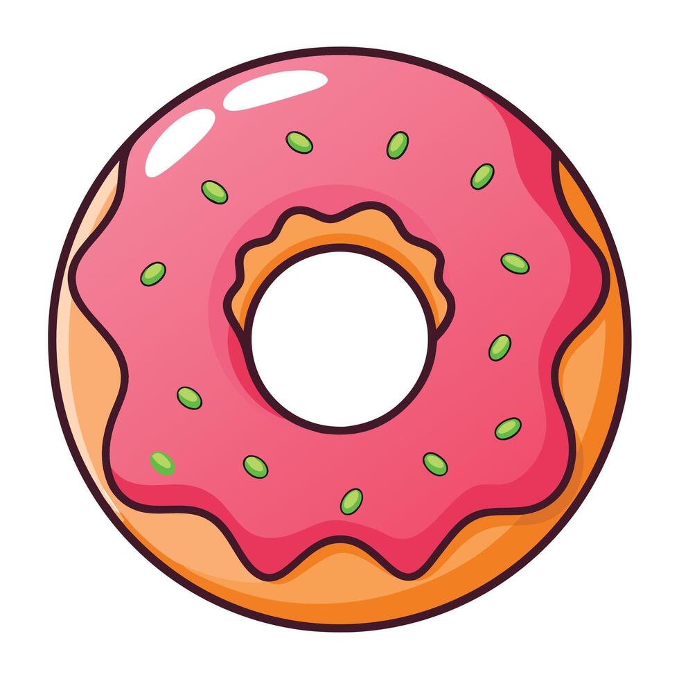 Glossy Heart Pastry with a Sugary Drip vector