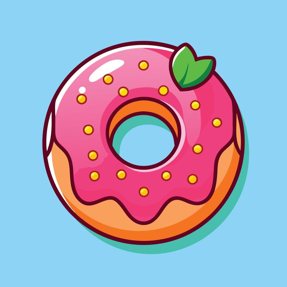 Playful Cartoon Dessert with Colorful Coating vector