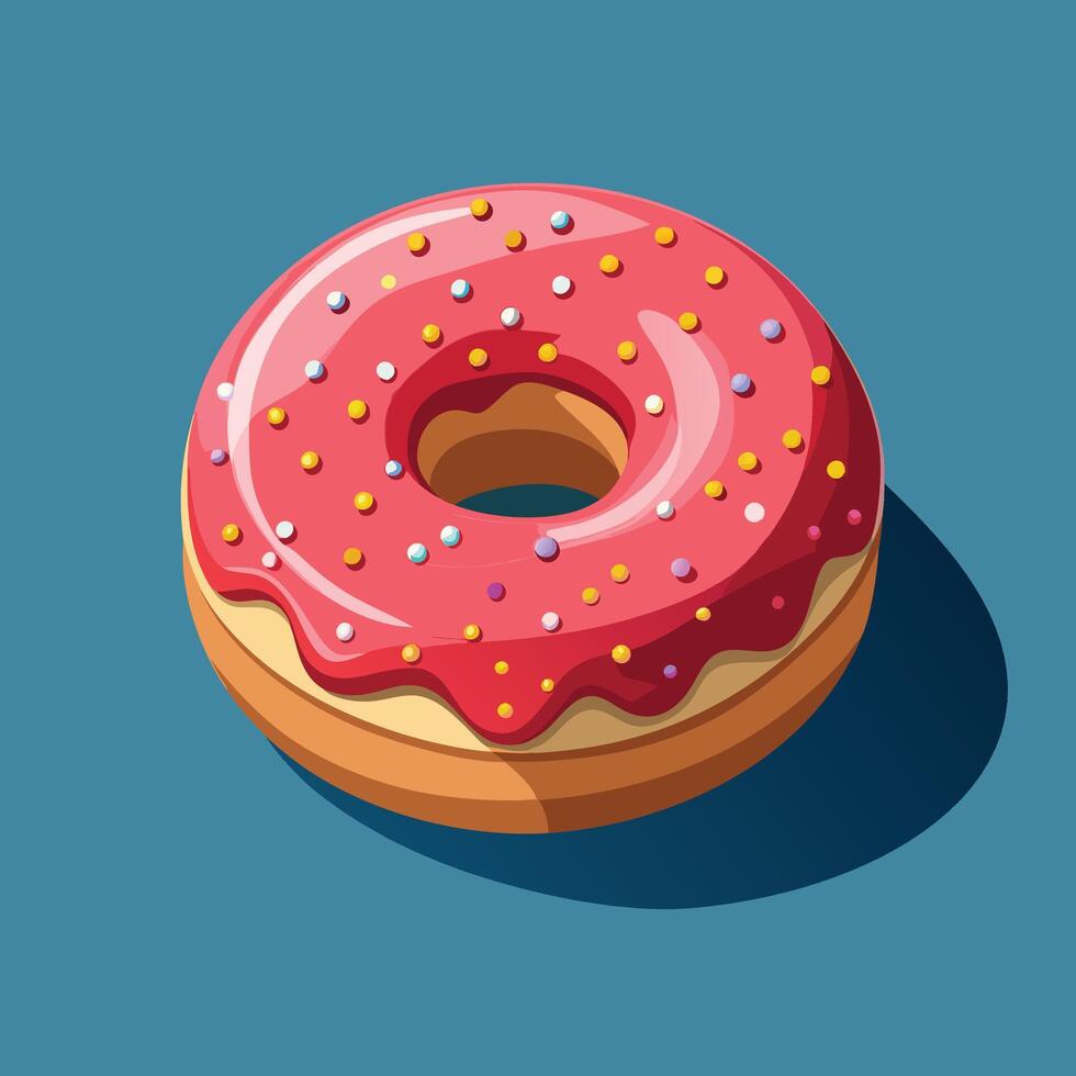 Round Bakery Snack with Sugary Toppings vector