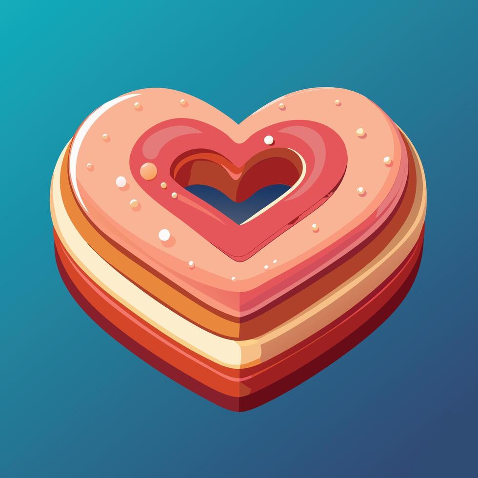Flying Doughnut Melted Cartoon Icon Illustration. Isolated Flat Cartoon Style. vector