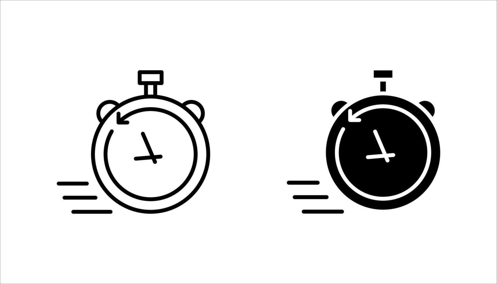 quick time icon set, fast deadline, vector