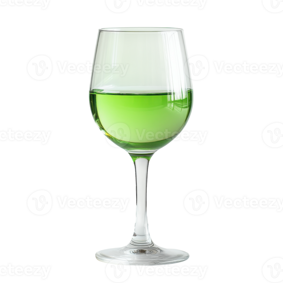 Refreshing Green Drink in Glass on transparent background. png