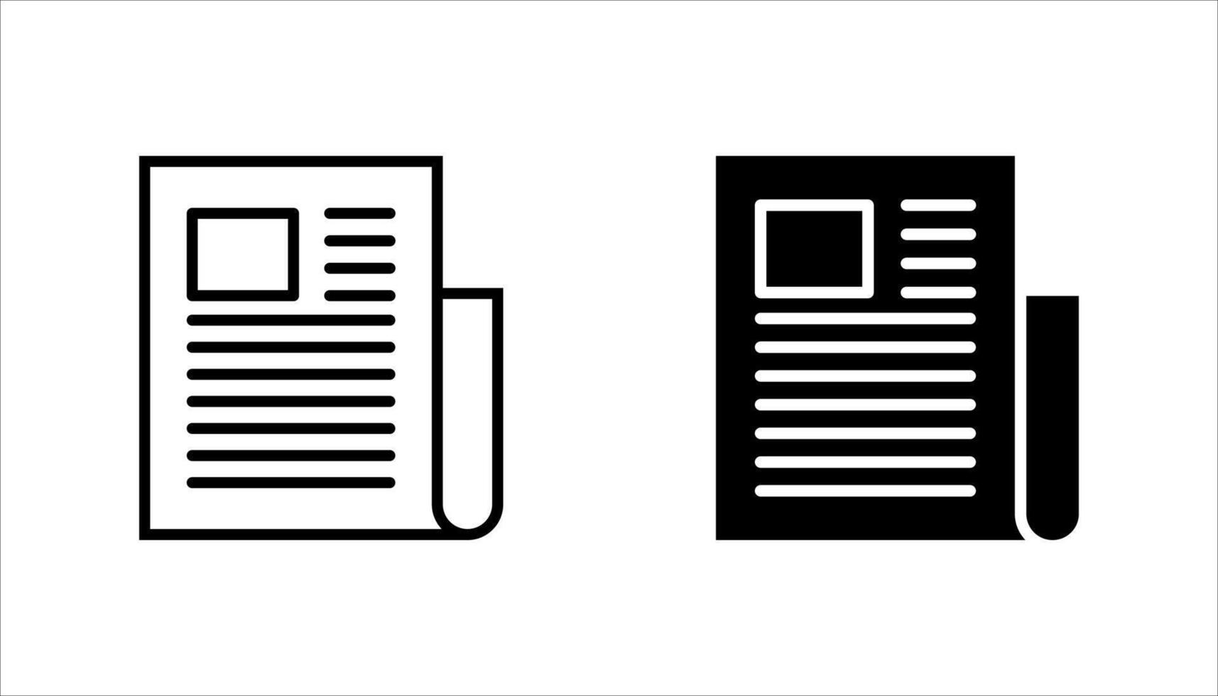 flat black newspaper icon set, ... vector