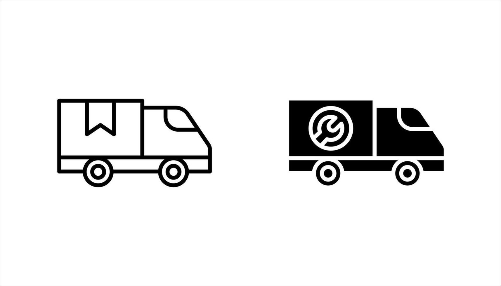 Fast delivery truck icon set, express delivery, quick move, line symbol. illustration EPS 10... vector