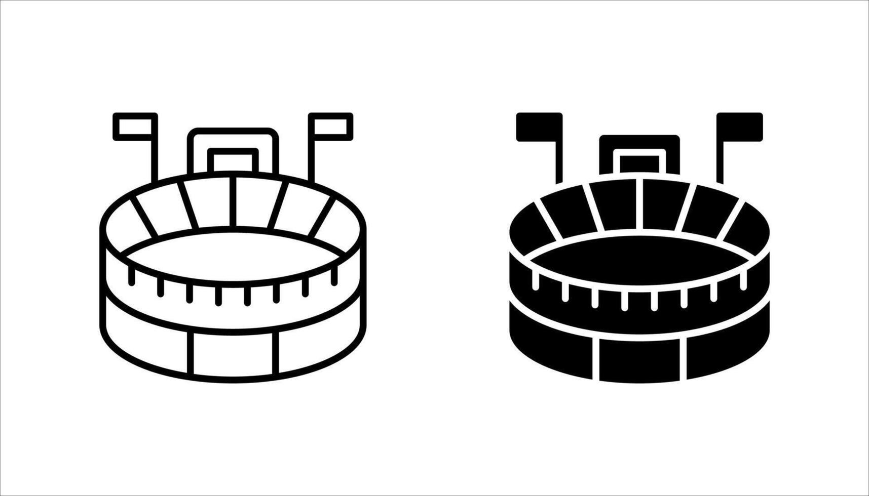 Stadium icon set, illustration. Stadium symbol, isolated on white background... vector