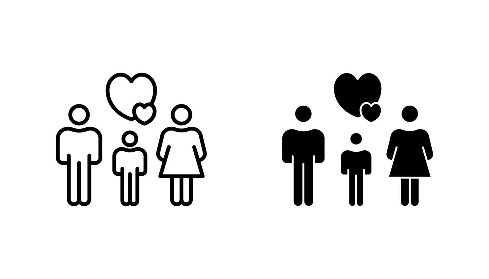 Family icon set, on white background... vector