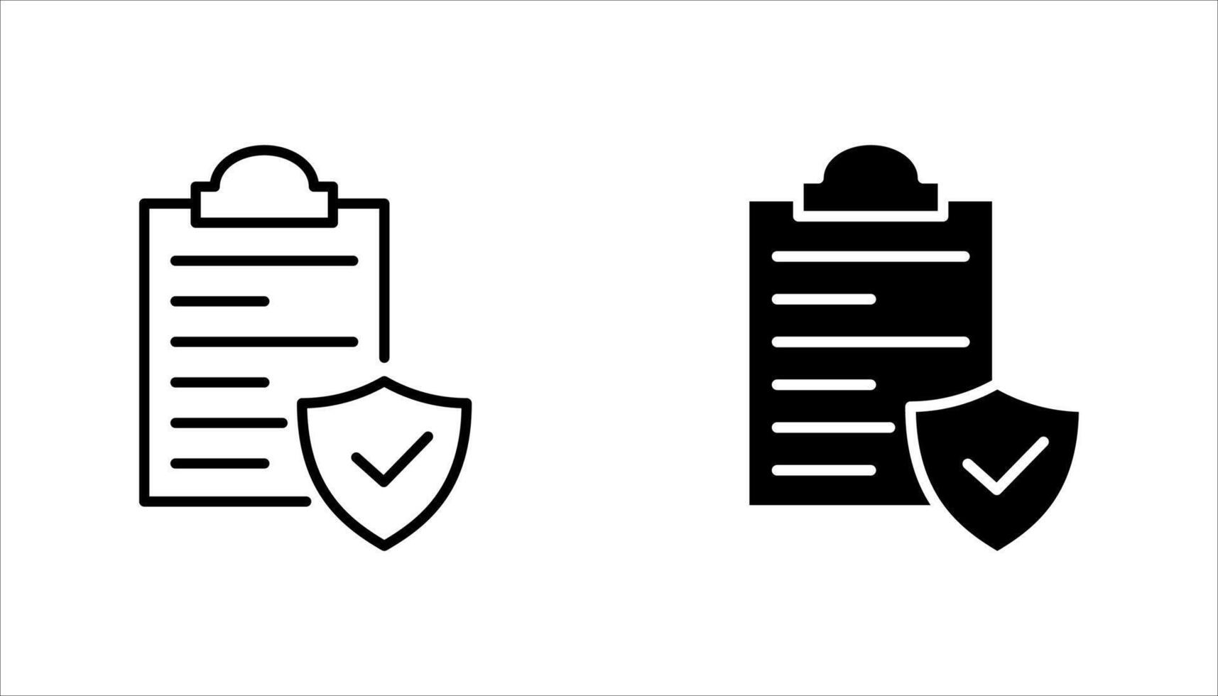 Insurance policy icon set. contract sign. Insurance policy symbol color editable. vector