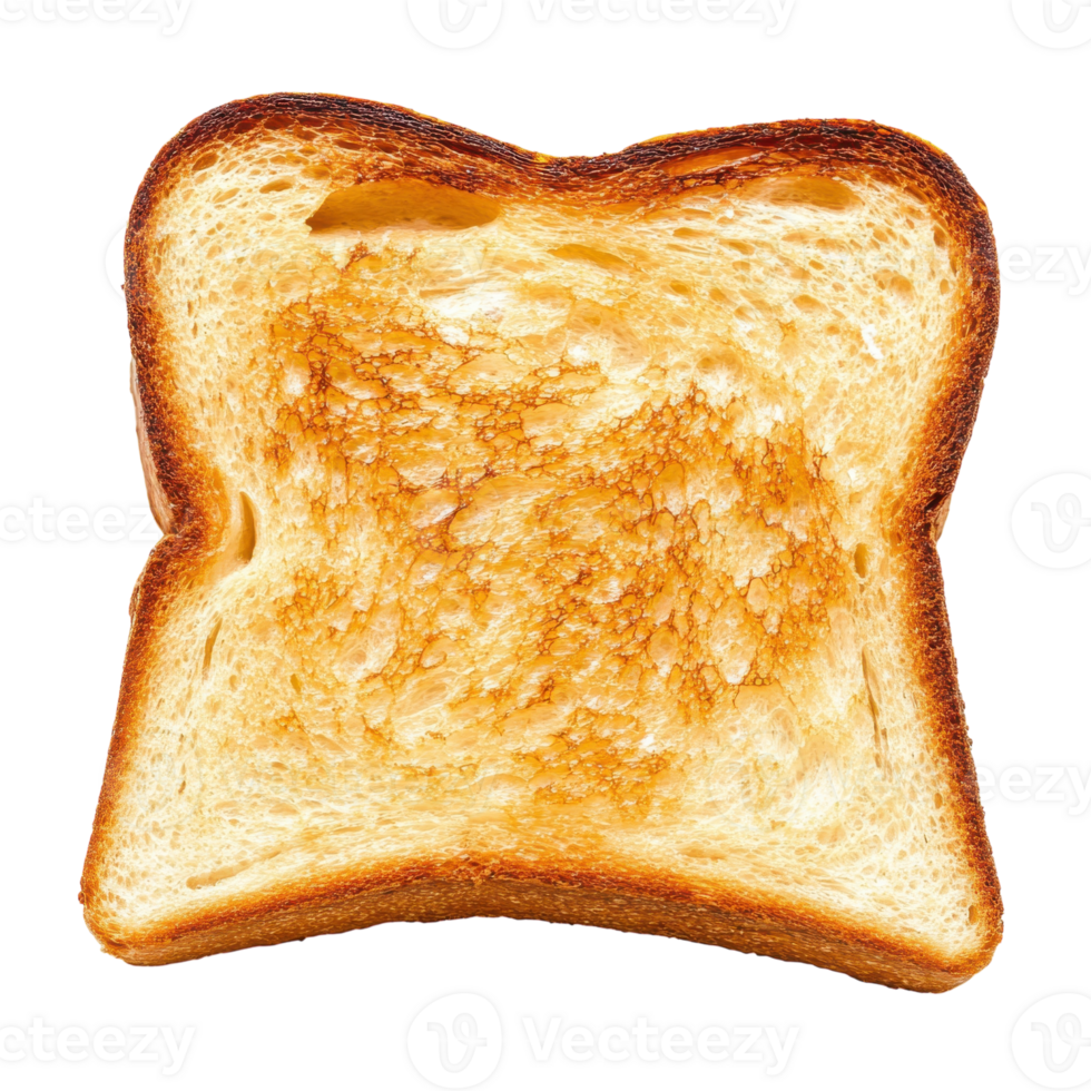 Golden Brown Toasted Bread Slice on transparent background. png