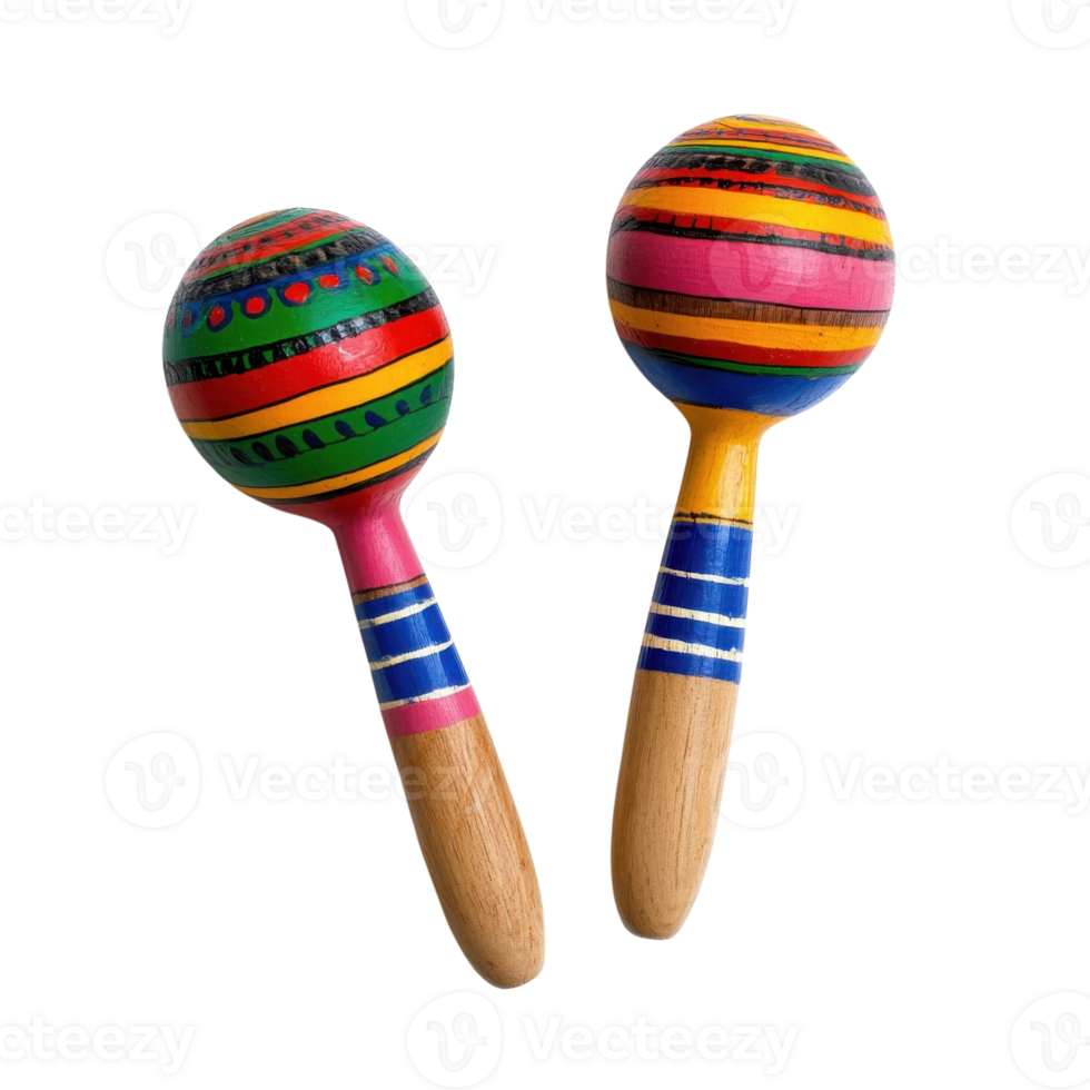 Vibrant Maraca Party Vibes on transparent background. png