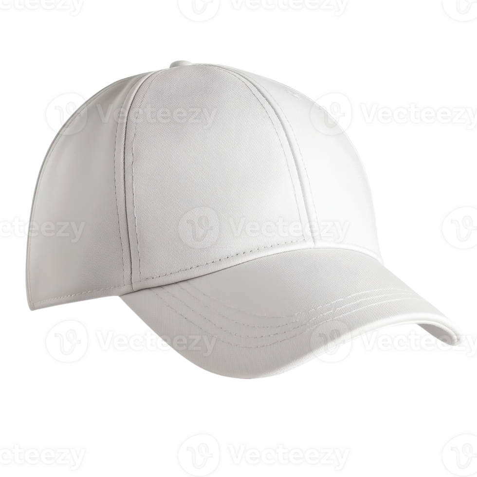 White Baseball Cap Mockup on transparent background. png