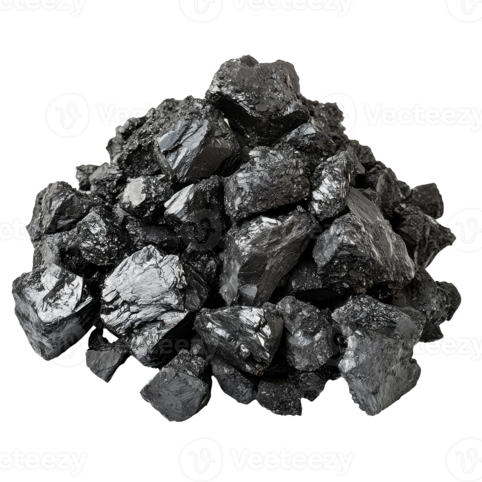 Black Coal Energy Power Pile on transparent background. png