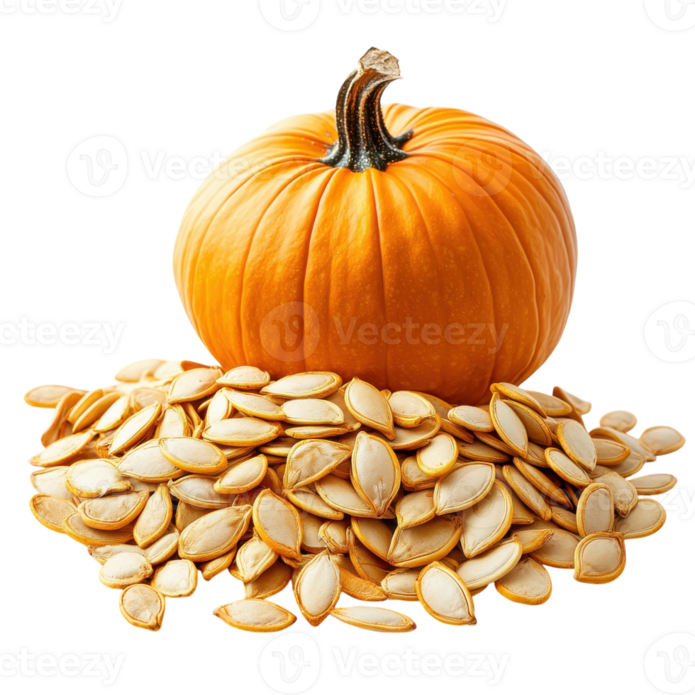 Pile of Pumpkin Seeds on transparent background. png
