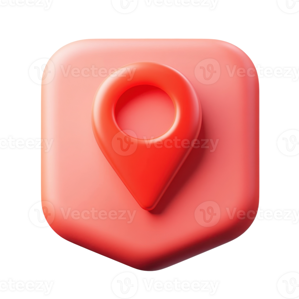 Red Location Map Pin Icon on transparent background. png